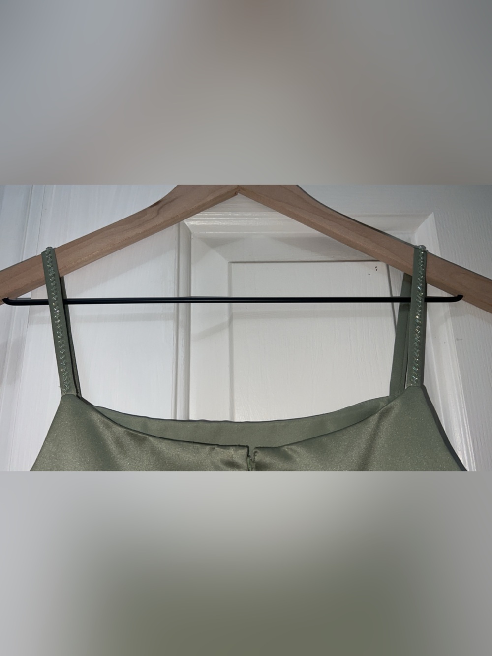 Alfred Angelo Sage Green Spaghetti-Strap Dress - Picture 15 of 17